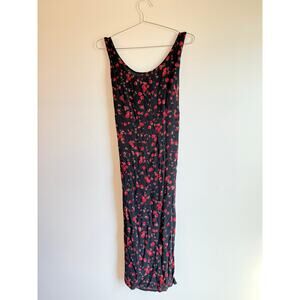 90s Vintage Rose Midi Dress size 14